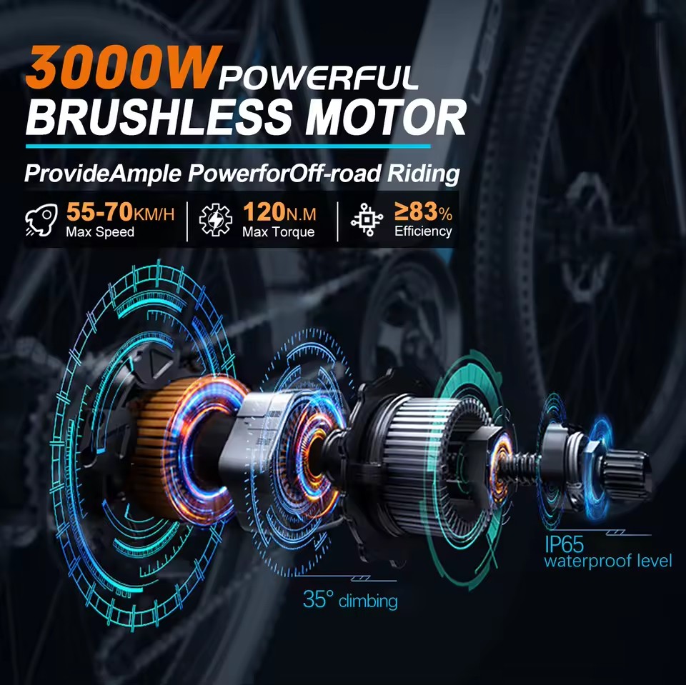 72V 5000W Hub Motor Kit - 48V 2000W Ebike Conversion Pparts 72V