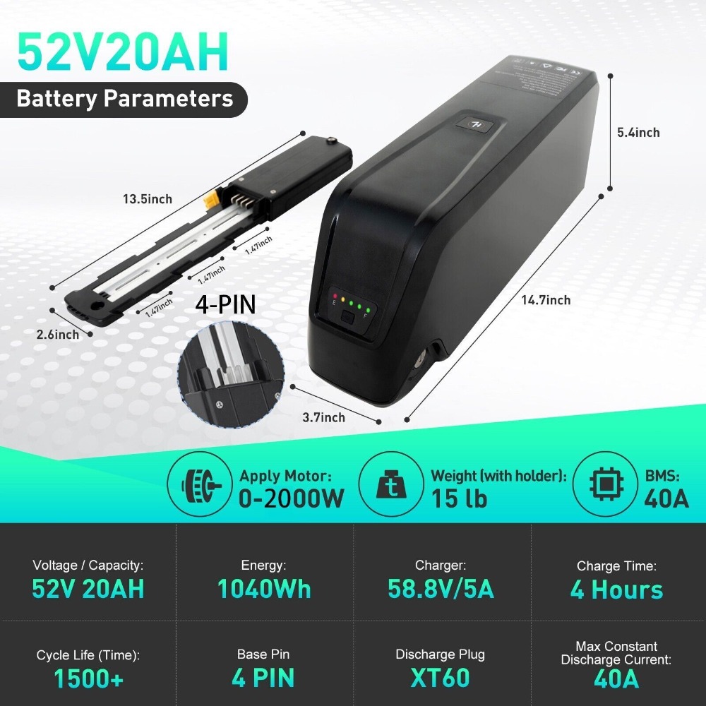 52V Hailong Battery 4-Pins / 5 - Ebike Battery 48V 20Ah Hailong review and price