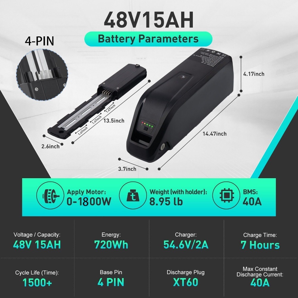 52V Hailong Battery 4-Pins / 5 - Ebike Battery 48V 20Ah Hailong review and price