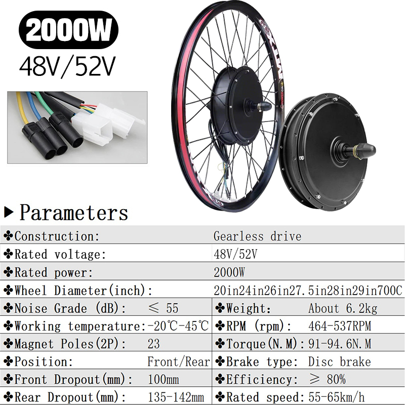 48V 2000W Ebike Conversion Ppa - 72V 5000W Hub Motor Kit review and price