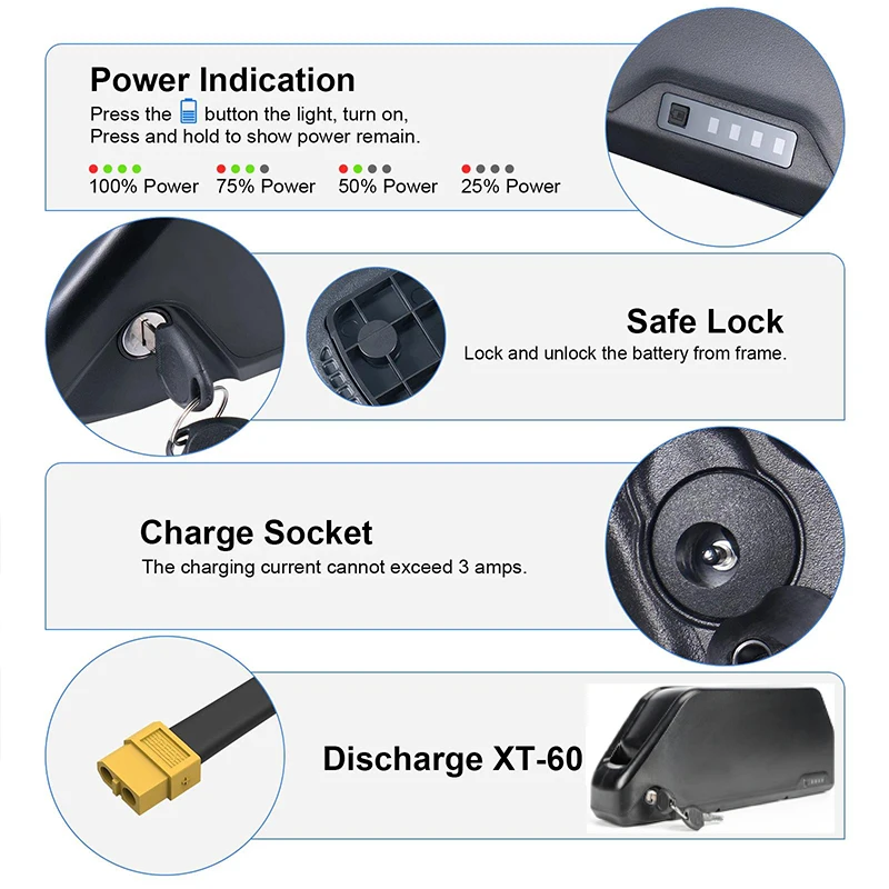 E bike cham-rider 36v 48v 52v  - Electric Bicycle Battery 72V 30Ah review and price
